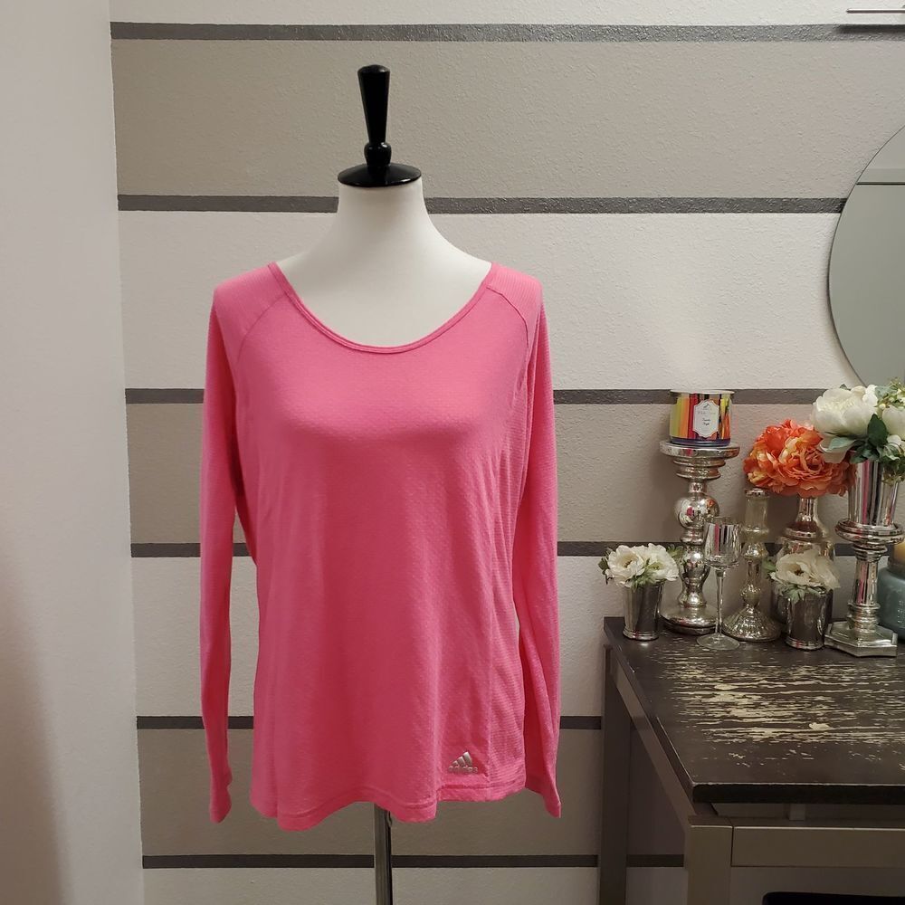 Adidas Hot Pink Athletic Top Sz L